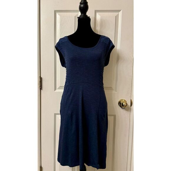 NWOT Toad&Co Sama Sama Cap Sleeve Scoop Neck Eco-Friendly Women's Blue Dress Sma - Picture 2 of 8